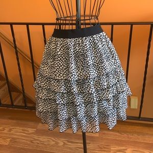 Lane Bryant Black and white knee length skirt with layers